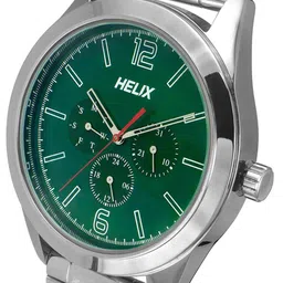 Helix Men Brass Dial & Stainless Steel Bracelet Style Straps Analogue Watch TW031HG21 image 3
