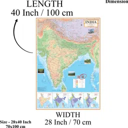 editone enterprises India Physical Map 28x40 Inch (70x100 cm) – Premium 90 GSM Thick Paper | Extra Quality Print | Latest QR Code Edition | Ideal for SSC, UPSC & Competitive Exam Preparation | Durable & Detailed Wall Map Paper Print Paper Print Paper Print image 4
