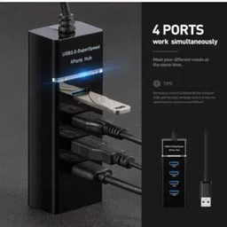 TERABYTE USB HUB 3.0 4 Port USB Hub 3.0 Adapter Cable with 5Gbps Speed, Laptop, PC Computers, with Led Indication USB Hub image 2