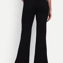 broadstar Women Flared Black Lycra Blend Trousers image 2