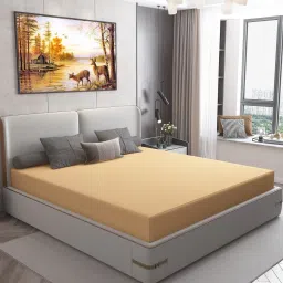 dream care Cotts Wonder Waterproof Fitted Terry Cotton King Size (78x72) Mattress Protector In Beige Colour image 1