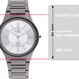 Titan Edge Silver Dial Metallic Grey Ceramic Strap Analog Watch - For Men 10028KM02,NT1696QC02,1696QC02 image 4