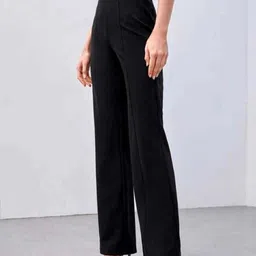 maheshvi Women Regular Fit Black Lycra Blend Trousers image 4