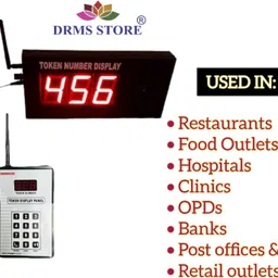 drms store 3 Digit Wireless Token Display System with Multi Language Voice Announcement Ding Dong,Hindi,English,Bengali,Marathi,Gujarati,Telugu,Tamil,Kannada,Malayalam Indoor PA System image 4