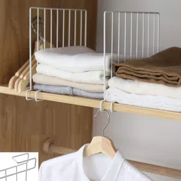 haveu Black Metal Shelf Separator for Books Clothes Organizer Closet Divider image 5