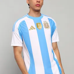 adidas Men Striped Round Neck Polyester White, Light Blue T-Shirt-picture-10