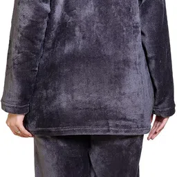 rg by ss clothing Women Top & Pyjama Set Grey Solid image 2