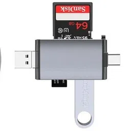 ULTRABYTES 3 in 1 Type C Card Reader Hub, Type C OTG Adapter Flash Drive Card Reader image 2