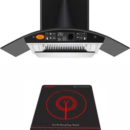 maplin Combo of Induction Cooktop (IP) and SS90 3Feet Auto Clean Wall Mounted Black 1400 CMH Chimney-picture-25