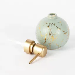 Marble Ice Textured Green & Gold Ceramic Bath Set by The Decor Mart image 4