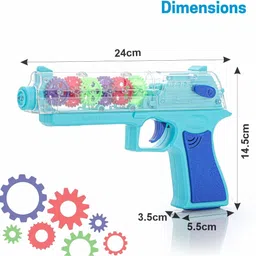 aditi toys Electric Transparent Gun - Concept with Moving Gears, Exciting Playtime image 2