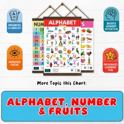 book ford Alphabet, Number 1-50 and Fruits Learning Educational Chart (Set of 3) for Kids- Non-Tearable and Waterproof, Perfect for Homeschooling, Kindergarten and Nursery Childrens Paper Print image 4