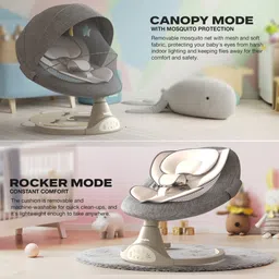 baybee Premium Automatic Electric Baby Swing Cradle with Adjustable Speed Bouncer image 2