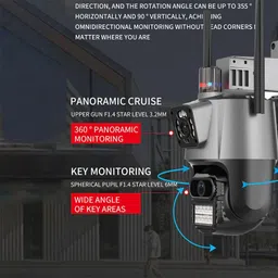 Okxmz 4G LTE PTZ Outdoor CCTV with Siren Light & Audio Security Camera image 4