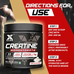 xclub nutrition Creatine Monohydrate | Lab Tested | Enhanced Absorption | 100% Pure Creatine image 4