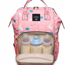 house of quirk Diaper Backpack for Waterproof Nappy Bag Rucksack Maternity Backpack Bag_Pink Unicorn Diaper Bag image 3