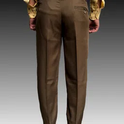 burraq collection Men Regular Fit Brown Cotton Blend Trousers image 2