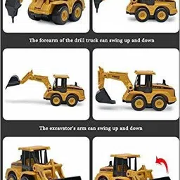 deoxy Unbreakable Construction Vehicle Pack of 4 Set Vehicles Toys For Kids image 4