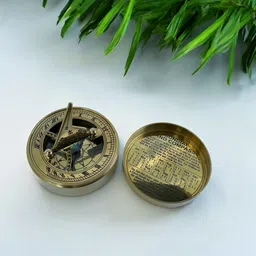 brass enclave Personalized Sundial Drum Compass – Custom Engraved Brass Compass | Unique Gift Compass image 2