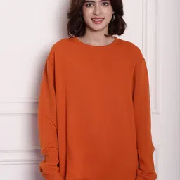 Women Full Sleeve Solid Sweatshirt-image-13