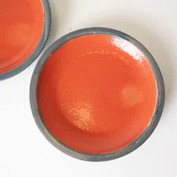 kala kriti Red Ceramic Side Plate for Breakfas, Snacks, Deserts, Salads & Fruits 7 Inch Quarter Plate image 3