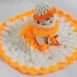 buyagain 3 no.laddu gopal winter woolen stone poshak with cap (sweater + cap Multicolour Dress image 2