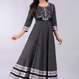 well style Printed Viscose Rayon Stitched Anarkali Gown image 5