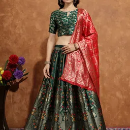 Self Design Semi Stitched Lehenga Choli-image-28