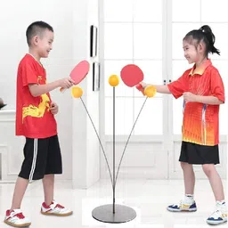 zeelpetal Table Tennis Trainer with Elastic Shaft, Portable Ping Pong Balls Set for Kids Multicolor Table Tennis Racquet image 4