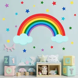 aquire 60.96 cm Rainbow & Stars Wall Sticker for Kids – Removable Vinyl Decal for Room Décor Self Adhesive Sticker-picture-21