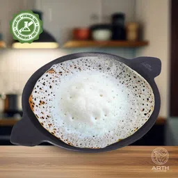 arth cookware Arth Pre-Seasoned Cast Iron Appam Pan - 8.5 inch, 100% Toxic Free Concave Pan 21.6 cm diameter 0 L capacity-picture-47