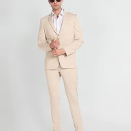 arrow Men Self Design Two Piece Suit Solid Suit image 2