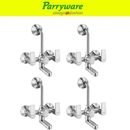 Praseo Wall Mixer 2 in 1 with Overhead Shower Provision set of 4 pic 359 Wall Mixer with Overhead Shower Provision Wall Mixer Faucet-image-82