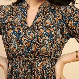 presha Women Fit and Flare Multicolor Below Knee Dress image 4