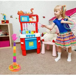 hk toys 2 in 1 Ring Toss Game | Shape Sorter Color Recognition Aim and Strike Game image 3