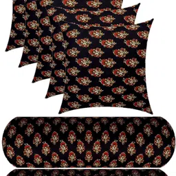 gkm Microfibre Bolster Pack of 7 Floral 5 Cushion And 2-picture-15