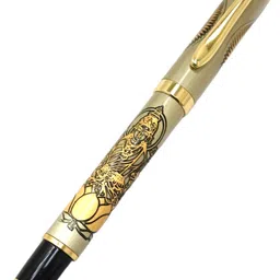 parmarth enterprises Premium Divine Series Lord Laxmi Engraved Designer Brass Metal Body Best Gift Ball Pen image 5