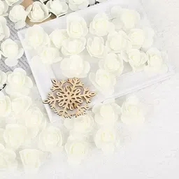 vrb dec 50 Pcs Artificial Foam Rose for Pooja Room decoration Items and DIY Craft White Rose Artificial Flower-picture-24