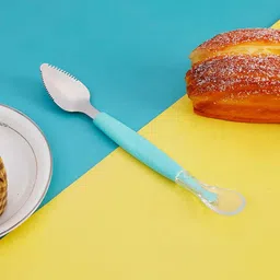 saraswati kart Multi-Use Double Head Fruit Scraping & Soft Tip Feeding Spoon for Toddlers- Silicone, Stainless Steel-picture-15