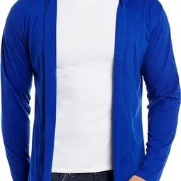 trendolo Men Kimono Style Full Sleeve Blue Shrug-picture-10