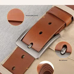 provogue Men Casual, Formal, Party Tan Genuine Leather Belt image 2