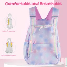 qpets School Backpacks for Girls Kids 7-12 Years Water Resistant Durable Relief Bag Waterproof School Bag image 4