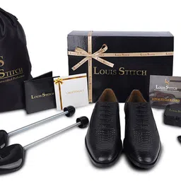 louis stitch Devils Black Formal Derby Lace Up Italian Leather Shoes for Men (EUSNJB) Derby For Men image 5