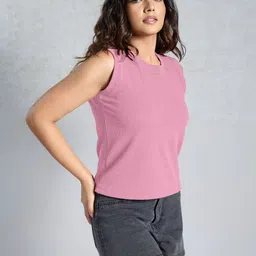 dressberry Casual Regular Sleeves Solid Women Pink Top image 5