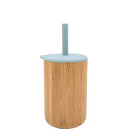 kids station Bamboo Sipper with Silicone Straw and Lid for Drinking- Bamboo, Silicone-picture-29
