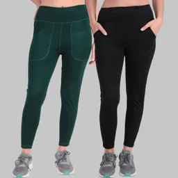 nancy enterprises Pack of 2 Women Solid Multicolor Track Pants-picture-17