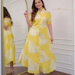 nimopluse Viscose Rayon Stitched Anarkali Gown image 1