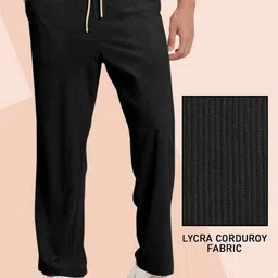 Men Solid Black Track Pants-image-30