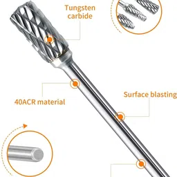 a&s toolshop 03-06 10pcs/Box Rotary Burrs Metalworking Rotary Files Tungsten Steel Carbide Tool Drill Bit Set 3mm Shank 6mm Cutting Head Diameter Rotary Bit Set image 4
