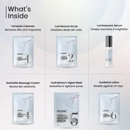 ozone Radiant Platinum Facial Kit | Radiant, Youthful Skin | 6 Easy Steps | Single Use 75 g image 3